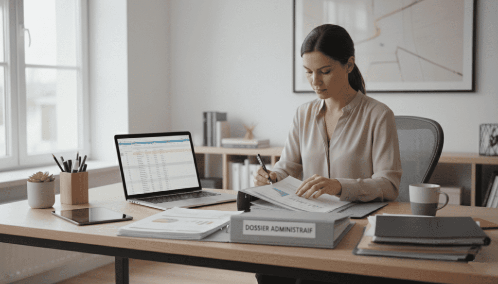 formateur indépendant travaillant sur un ordinateur portable à domicile