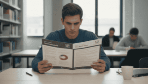 Un jeune adulte qui compare les titres pro et titres RNCP privé